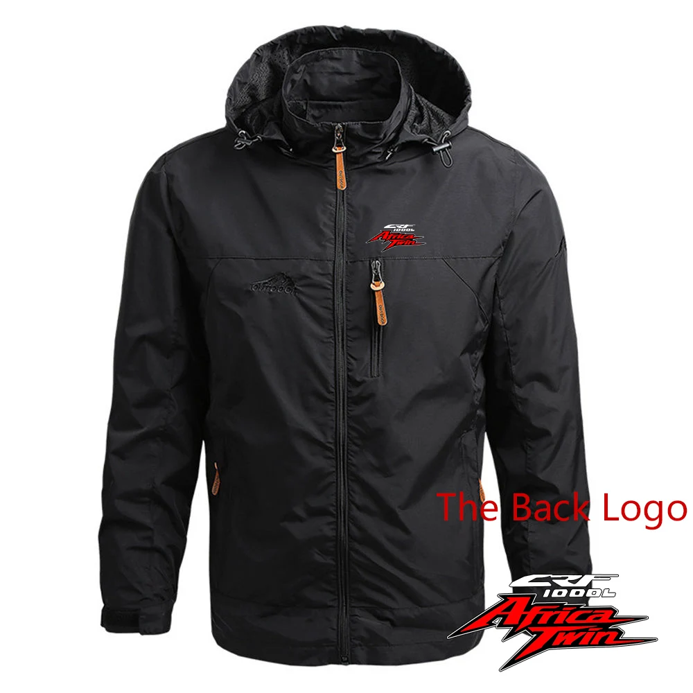 

Africa Twin Crf 1000 L Crf1000 New Men Spring Autumn Solid Color Thin Casual Hooded Fashion Zipper Simplicity Trench Coat