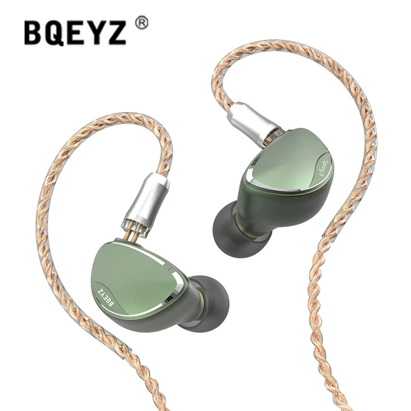 

Hi-Fi наушники BQEYZ Spring 2-го поколения, 1BA + 1DD + 9 слоев PZT, гибридные входящие в ухо наушники-вкладыши IEM с тройным вокалом, музыка 0,78 мм, 2 контакта, металл с ЧПУ