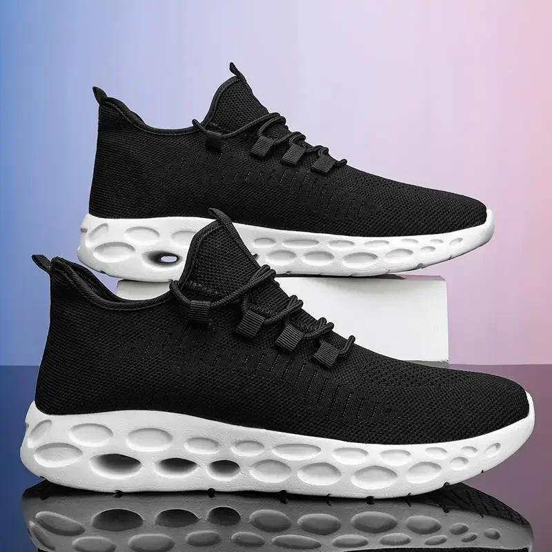 Мужская обувь, Новинка лета 2024, теннисные дышащие кроссовки для бега, студенческие Кроссовки для бега для подростков, скейтборда