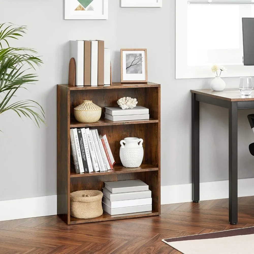 Bookshelf, 3-Tier Open Bookcase with Adjustable Storage Shelves, Floor Standing Unit, Rustic Brown ULBC163X01
Bookshelf, 3-Tier Open Bookcase with Adjustable Storage Shelves, Floor Standing Unit, Rustic Brown ULBC163X01