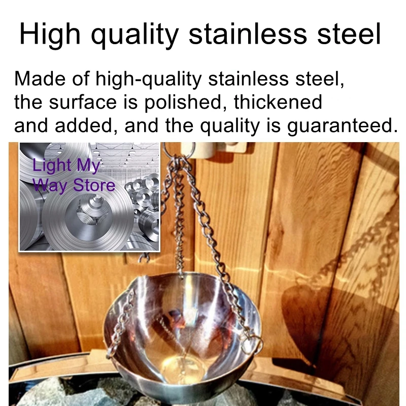 

Stainless steel sauna room essential oil bowl dry steam room special thickened essence bowl whole set of sauna room special