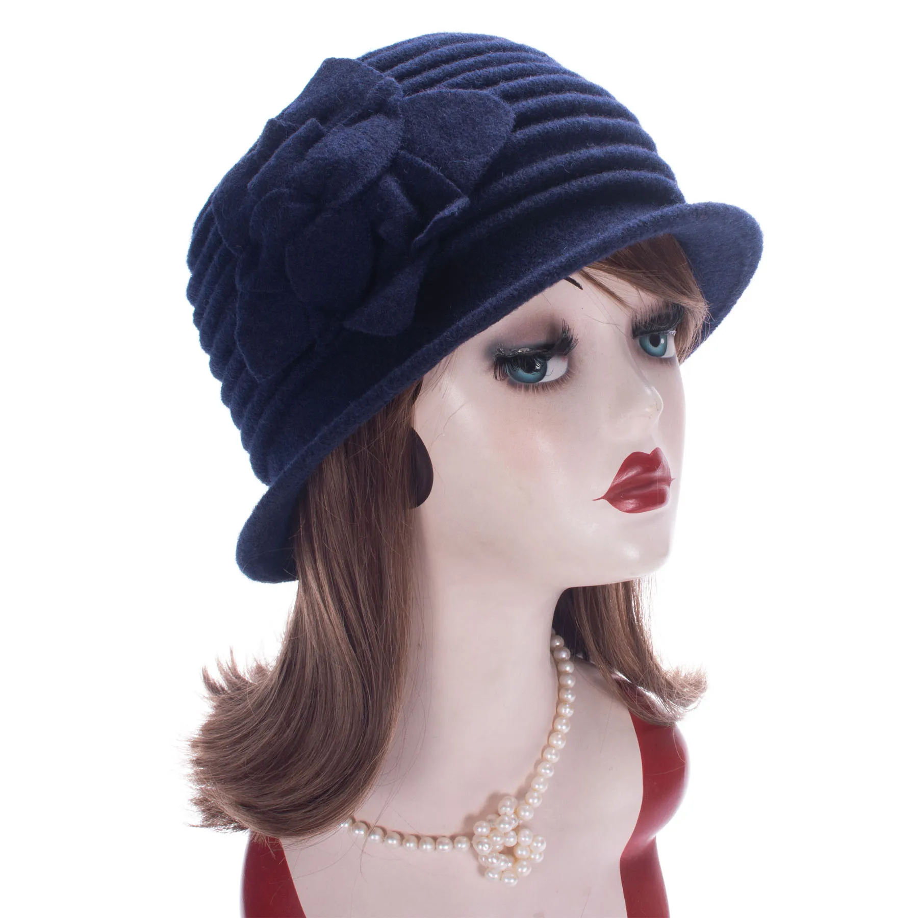 

Winter Hats for Women Lawliet 1920s Gatsby Look 100% Wool Beret Beanie Cloche Bucket Crushable Crochet Hat A543