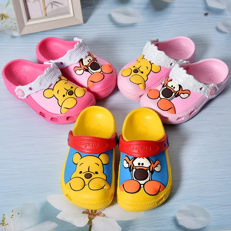 

Disney Girls Summer Home Slippers Cartoon EVA Garden Shoes Spider-Man Frozen2 ElsaA Winnie The Pooh Children Beach Sandal Slides