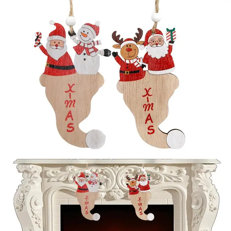 

Merry Christmas Santa Claus Ornament Snowman Santa Claus Standing Doll New Year Decoration For Christmas Fireplace Hangings