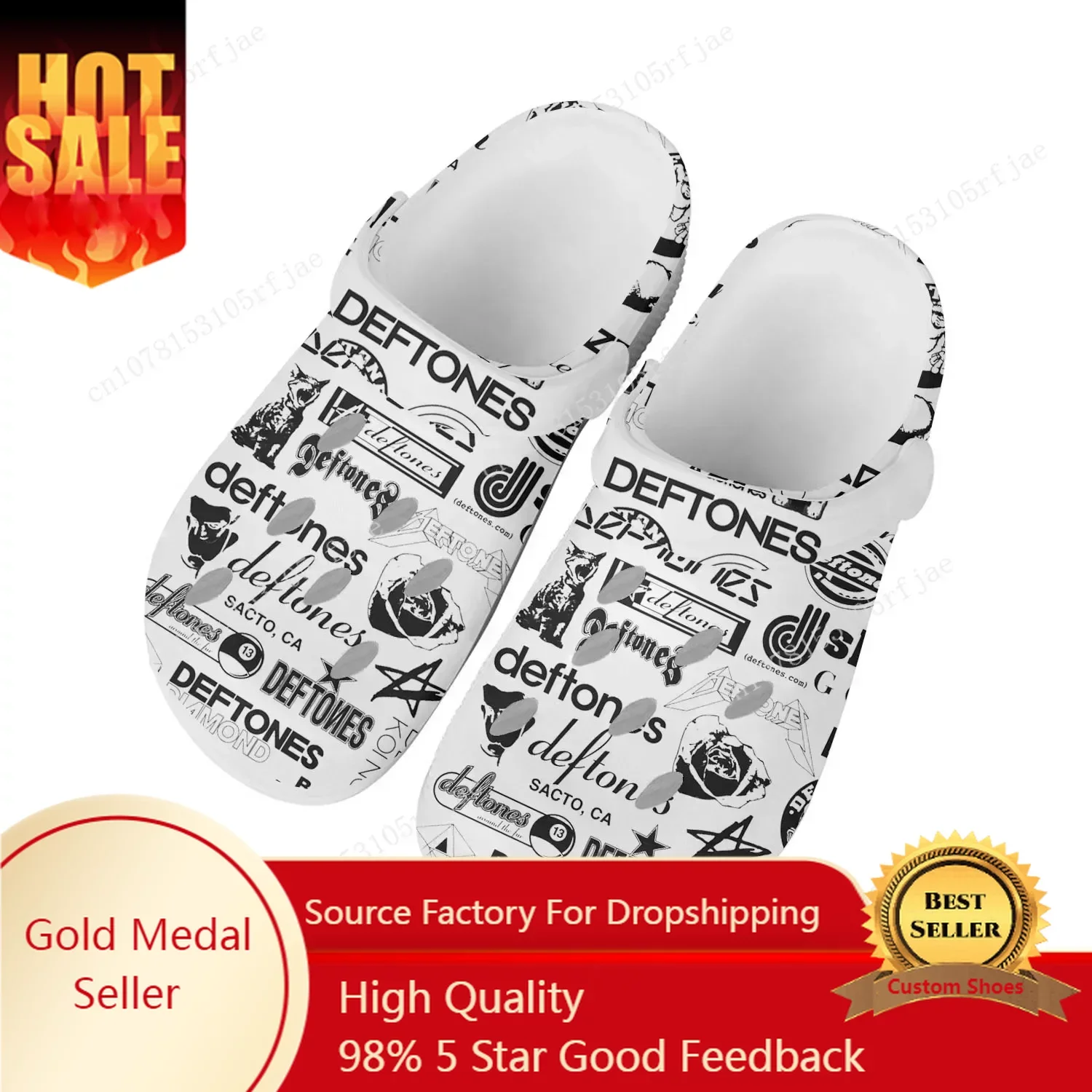 

Deftones Metal Art Rock Band Home Clogs Custom Water Shoes Mens Womens Teenager Shoe Garden Clog Breathable Beach Hole Slippers