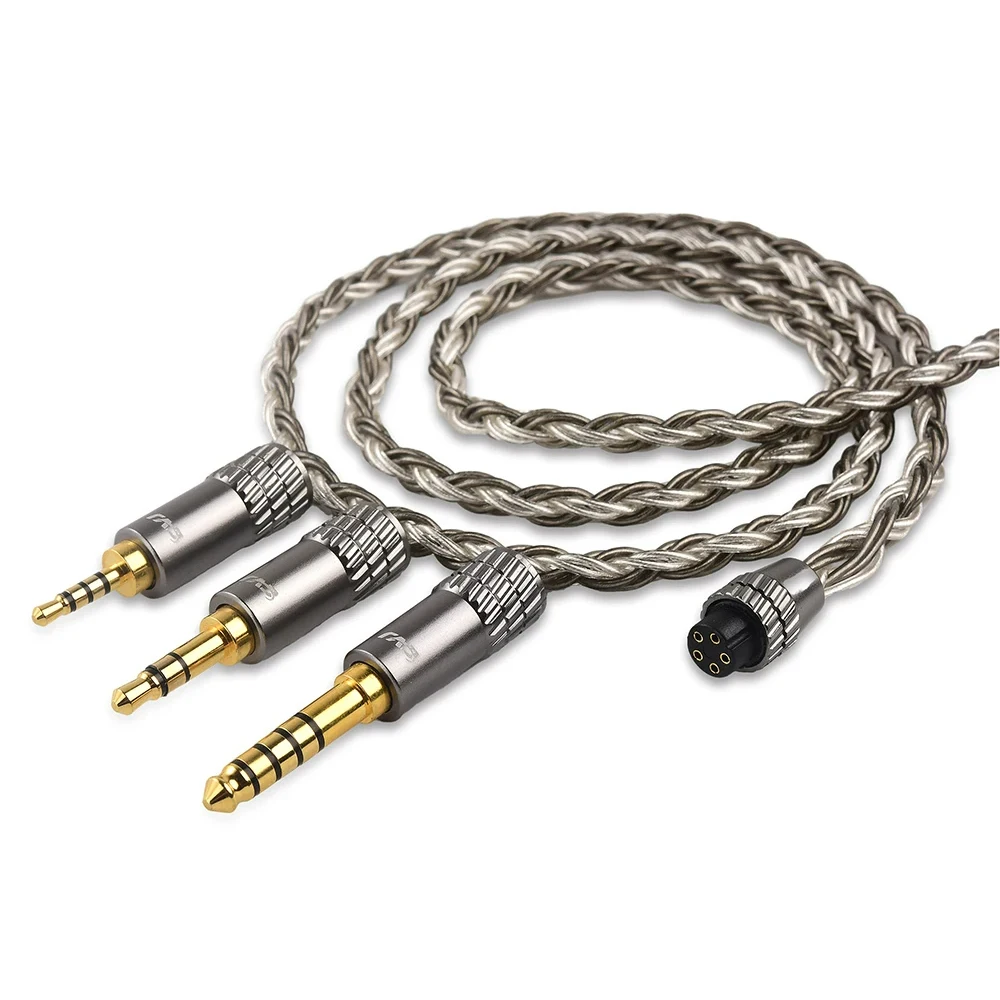 

Обновленный кабель для наушников CVJ TS800, 8-оплетенный серебристый Hi-Fi аудиопровод 200/2,5/3,5 мм, штепсельная вилка
