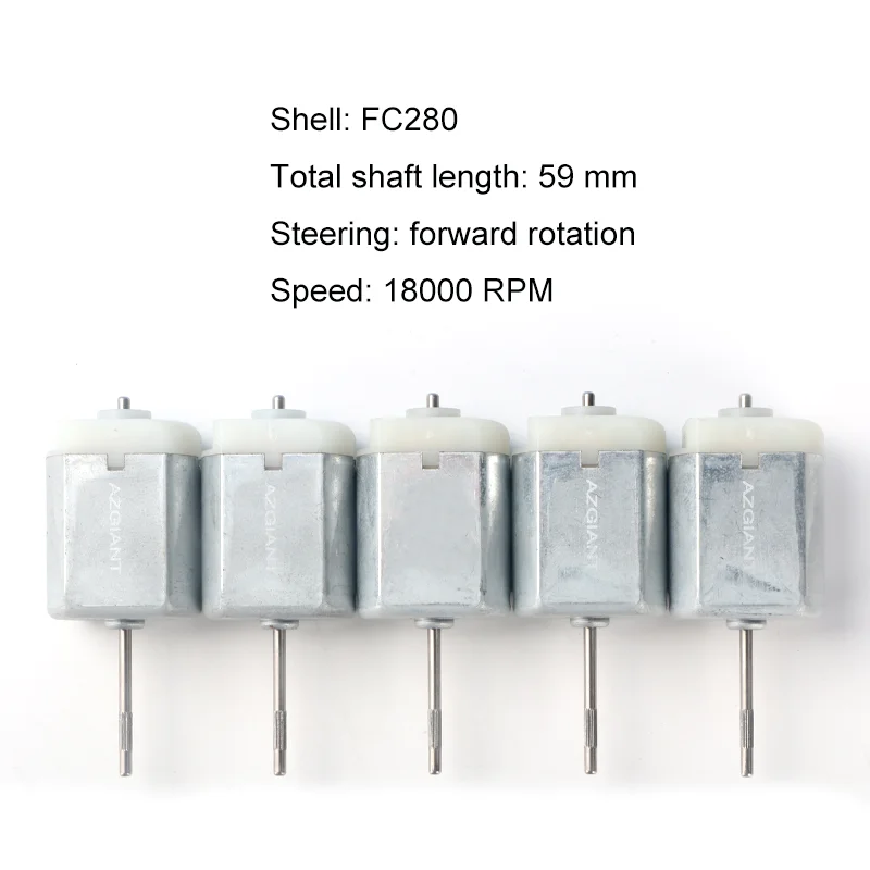 5 PCS OEM Motor FC280 DC 18000 RPM 59mm DIY Engine For Car Replacement Power Accesseries Forward Rotation Toy High Quality 
5 PCS OEM Motor FC280 DC 18000 RPM 59mm DIY Engine For Car Replacement Power Accesseries Forward Rotation Toy High Quality