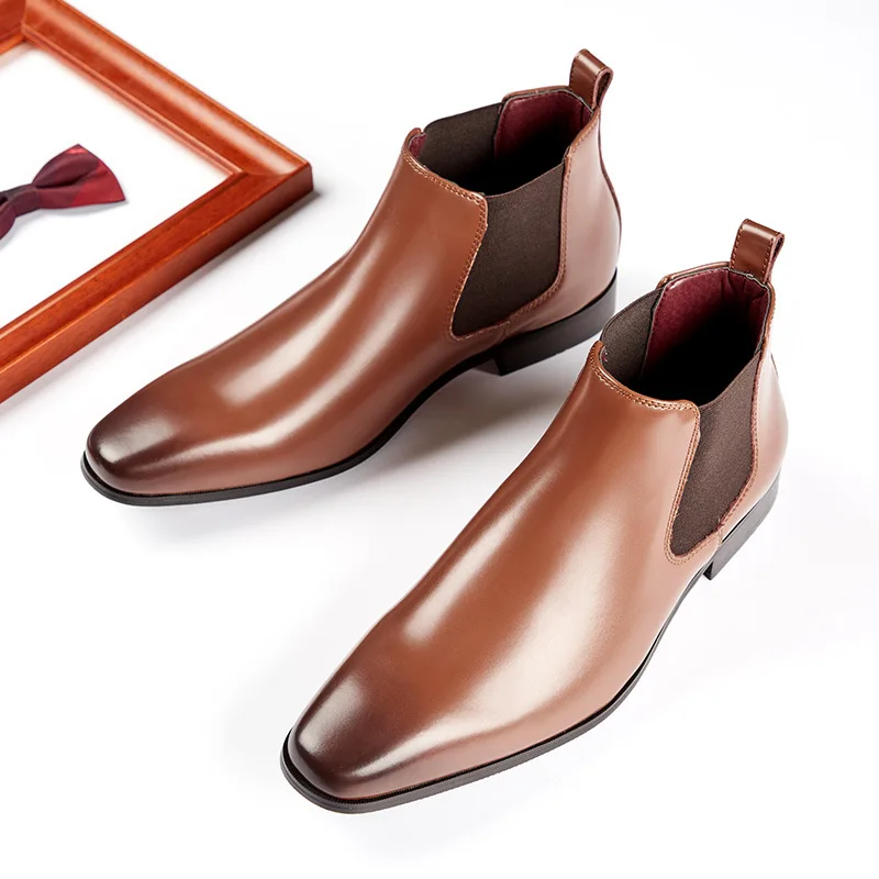 Elegant Simple Men Leather Boots Long Tip Square Toe British Chelsea Boots for Men Formal Business Misalwa Luxury Shoes Spring
Elegant Simple Men Leather Boots Long Tip Square Toe British Chelsea Boots for Men Formal Business Misalwa Luxury Shoes Spring