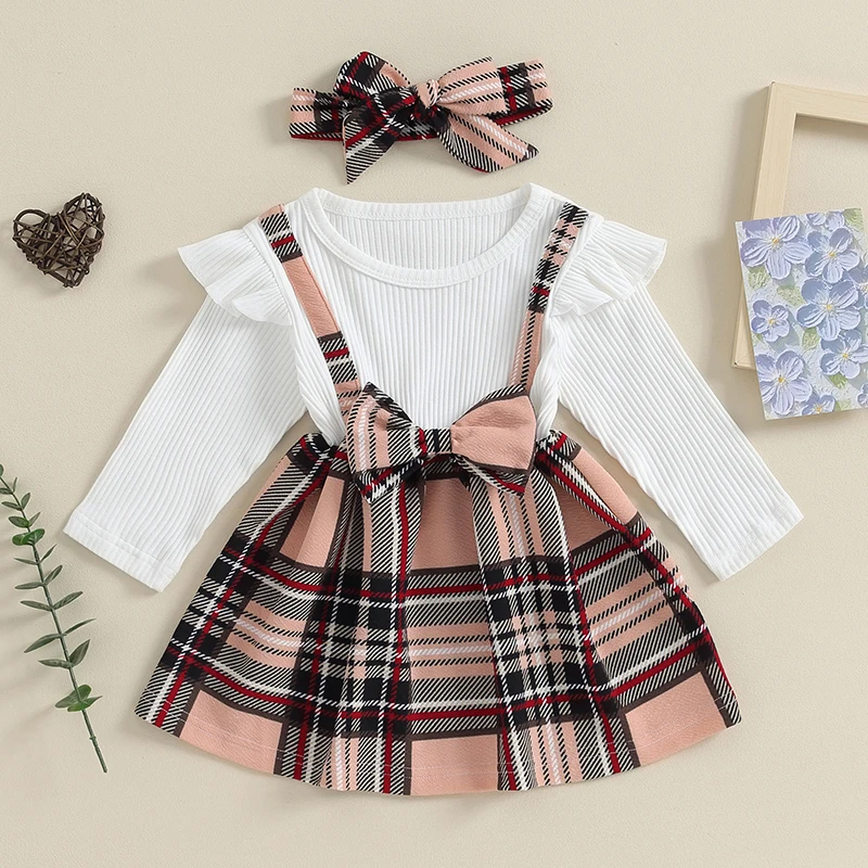 Listenwind Baby Girl Fall Outfits Long Sleeve Bow Front Dress Toddler Suspender Dress with Headband Set For 1-4 Years
Listenwind Baby Girl Fall Outfits Long Sleeve Bow Front Dress Toddler Suspender Dress with Headband Set For 1-4 Years