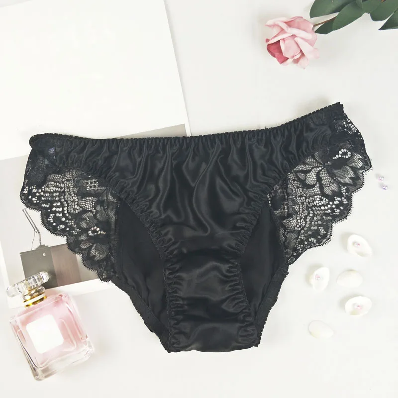 

Sexy Women Breathable Briefs Intimates Bikini Lingerie Amazing Briefs Summer Lace Panties Silk Underpants Low Rise Underwear