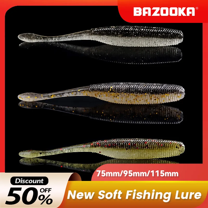 

Bazooka Pesca carp fishing bass lure sinking 2.4g 4.7g 6.4g Wobblers Carp Fishing Soft Lures Silicone Artificial Plastic Baits