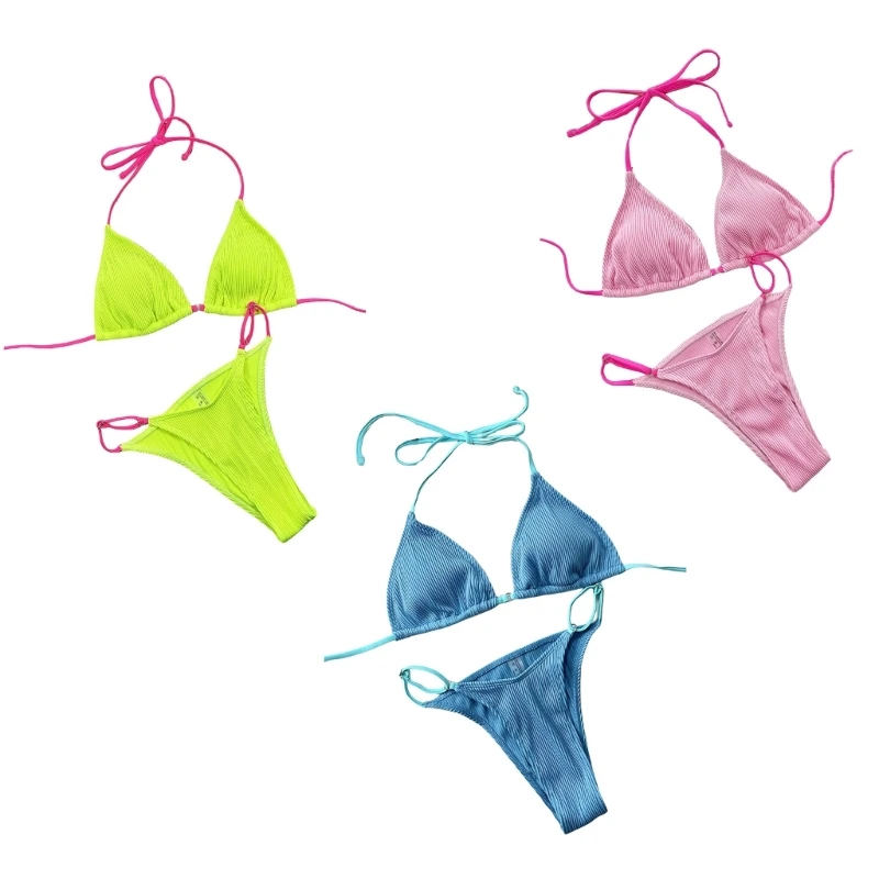 H58D Women Tie Back Backless Swimsuits Two Pieces Bathing Suit Halter Bikini Set Gift
H58D Women Tie Back Backless Swimsuits Two Pieces Bathing Suit Halter Bikini Set Gift