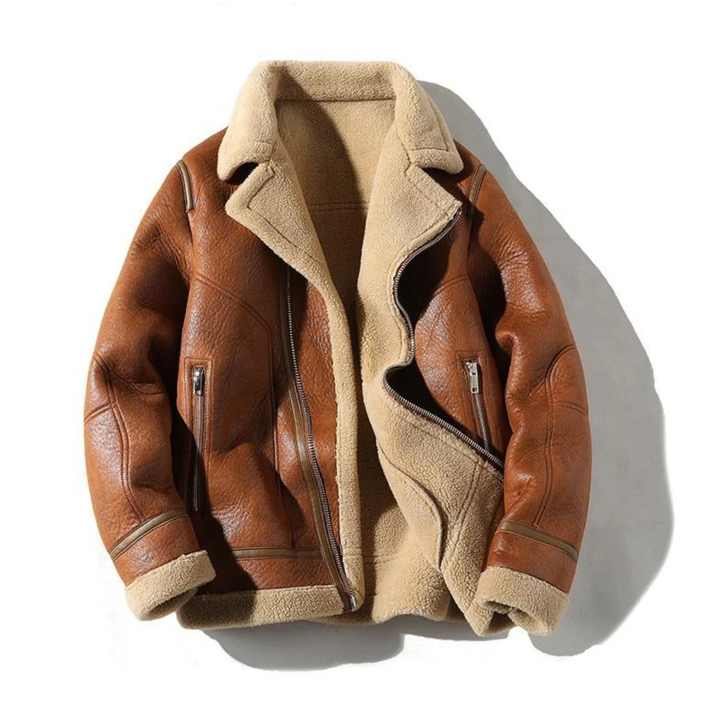 Lapel Lamb Fleece Coat Men's Winter Thickened Plush Cotton Coat Casual Jacket Leather And Wool One Piece Faux Fur Jacket
Lapel Lamb Fleece Coat Men's Winter Thickened Plush Cotton Coat Casual Jacket Leather And Wool One Piece Faux Fur Jacket