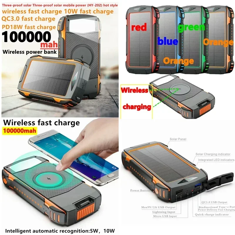 New Upgraded Version of Solar Wireless Power Bank 104000mah 100000mah fast Charging Mobile Power Supply
New Upgraded Version of Solar Wireless Power Bank 104000mah 100000mah fast Charging Mobile Power Supply