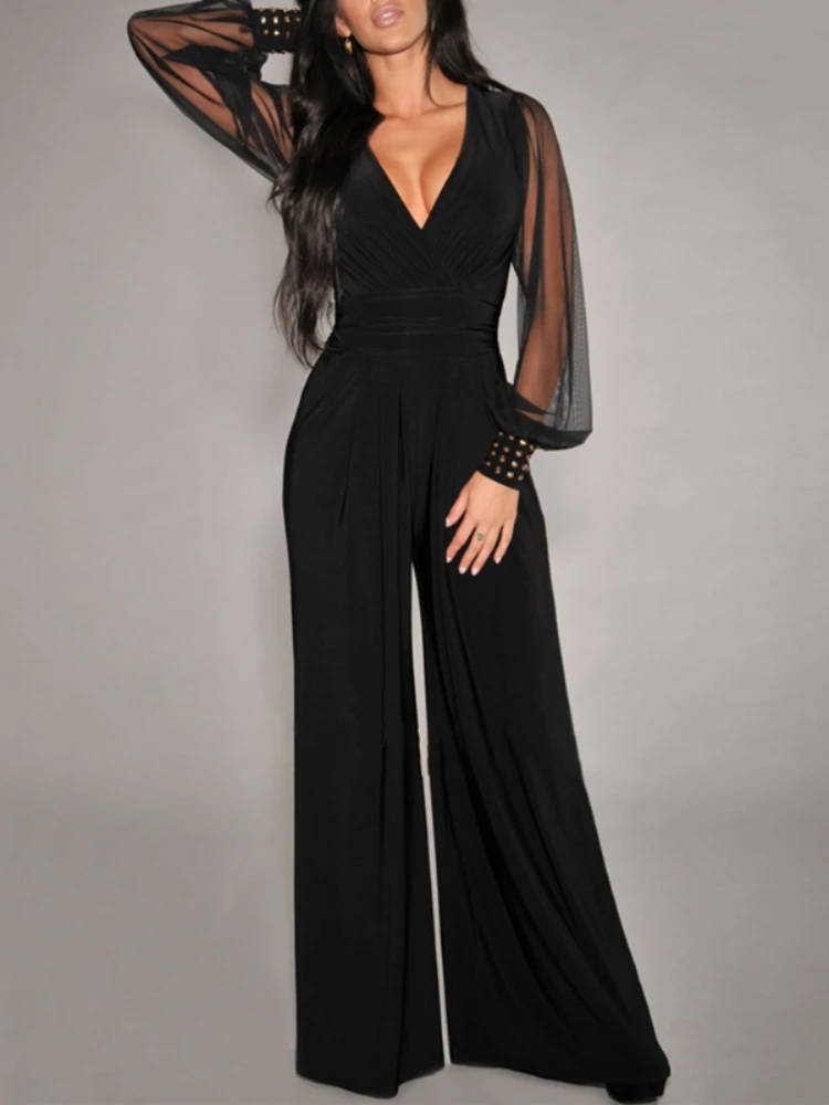 OL Commute Jumpsuits Woman Mesh Summer Outfits for Women 2023 V-neck High Waist Fashion Sexy Woman Clothing Solid Long Jumpsuits
OL Commute Jumpsuits Woman Mesh Summer Outfits for Women 2023 V-neck High Waist Fashion Sexy Woman Clothing Solid Long Jumpsuits
