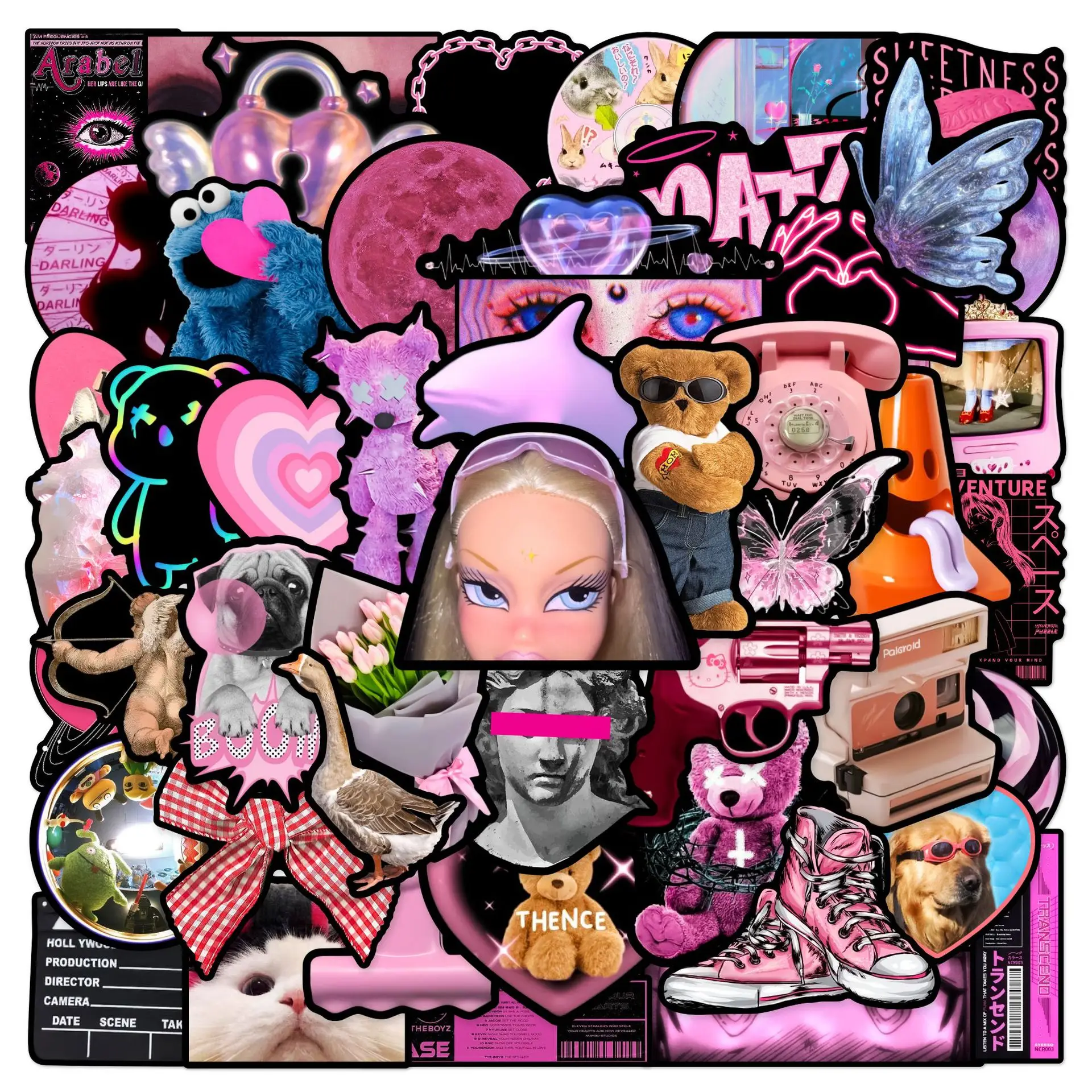 50PCS Pink Black Cool Girl Cartoon Graffiti Stickers DIY Phone Guitar Laptop Notebook Suitcase Cup Waterproof Sticker Kids Toy
50PCS Pink Black Cool Girl Cartoon Graffiti Stickers DIY Phone Guitar Laptop Notebook Suitcase Cup Waterproof Sticker Kids Toy