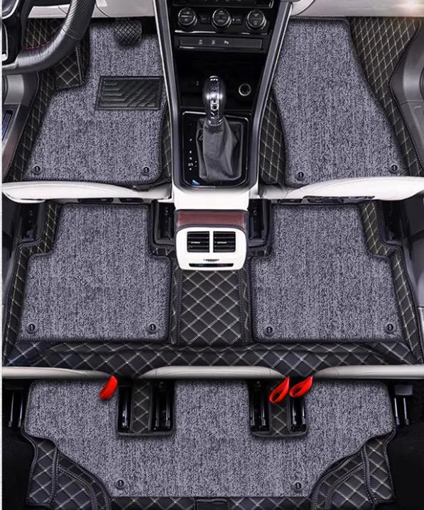 

High quality! Custom special car floor mats for Mercedes Benz EQS 580 SUV 2023 2024 7 seats waterproof double layers carpets