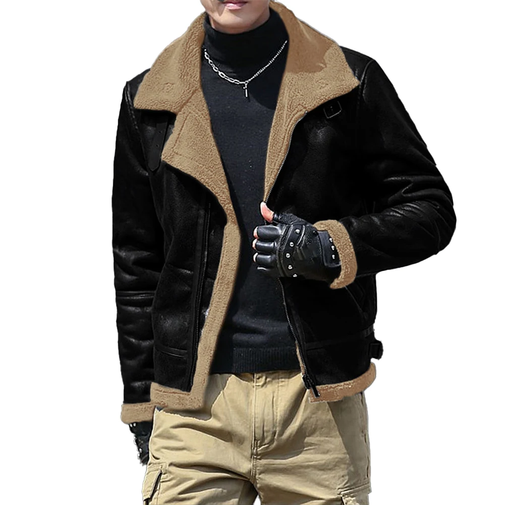 Trendy Men's Winter Warm Trench Coat Lapel Suede Collar Zip Up Jacket with Plush Lining Fur Lined Outwear for Men
Trendy Men's Winter Warm Trench Coat Lapel Suede Collar Zip Up Jacket with Plush Lining Fur Lined Outwear for Men