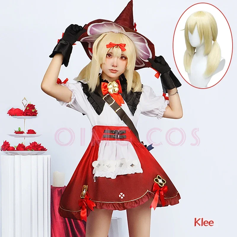 

Genshin Impact Klee Cosplay Blossoming Starlight Character Outfits Costume Uniform Jacquard Fabric Halloween Costumes for Women