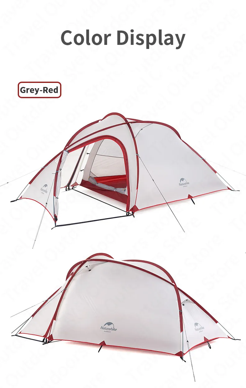 Naturehike – tente de Camping pour 3-4 personnes, série Hiby, en tissu Silicone 20D, Double couche, 4 saisons, pour la famille, ultralégère Naturehike – tente de Camping pour 3-4 personnes, série Hiby, en tissu Silicone 20D, Double couche, 4 saisons, pour la famille, ultralégère