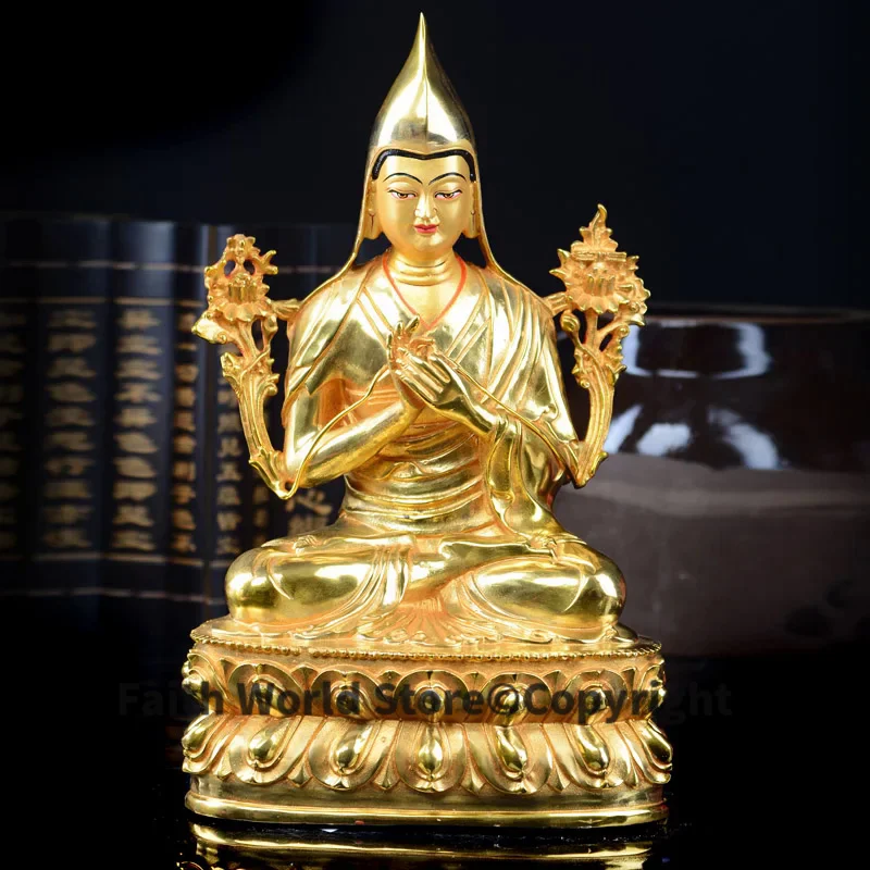 32 CM # HOME OFFICE Talisman efficacious Protection # Tibetan Buddhism Tsongkhapa the Buddha Gilding brass statue
32 CM # HOME OFFICE Talisman efficacious Protection # Tibetan Buddhism Tsongkhapa the Buddha Gilding brass statue