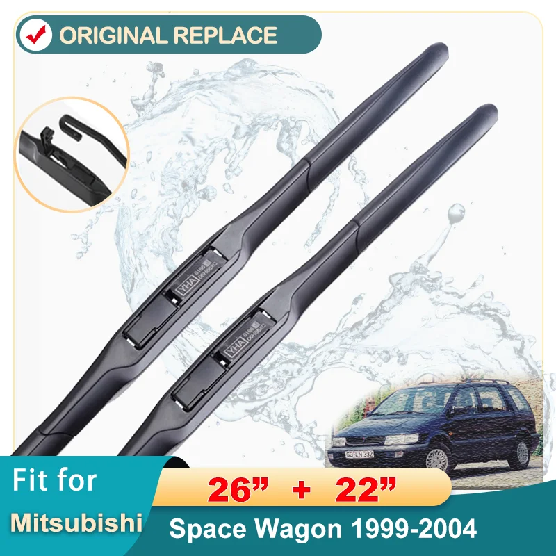 

Car Wiper Blade For Mitsubishi Space Wagon 26"+16" 1999-2004 Auto Windscreen Windshield Front Wipers Blades Fit U Hook Arms