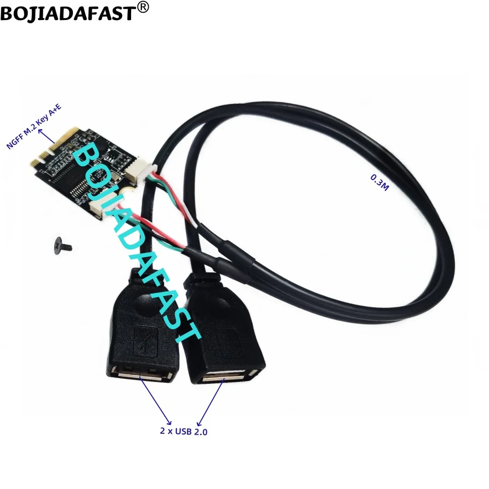 Двойной соединитель 2 USB 2,0 для M.2 NGFF Key A + E адаптер интерфейса переходная карта с удлинительным кабелем USB
Двойной соединитель 2 USB 2,0 для M.2 NGFF Key A + E адаптер интерфейса переходная карта с удлинительным кабелем USB