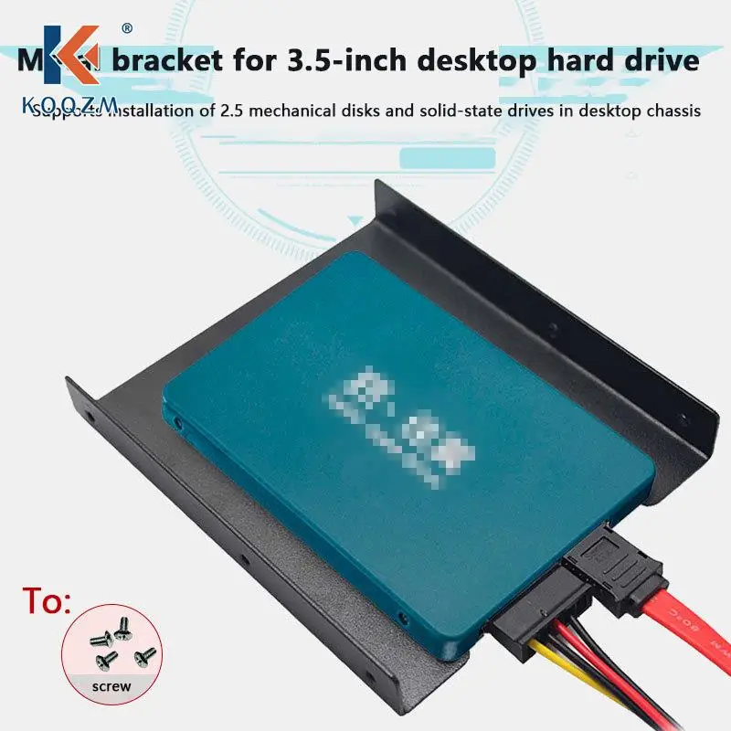 

Black 2.5" Skids For SSD To 3.5" Bay Caddy Tray Hard Drive HDD Metal Mounting Dock Tray Bracket Adapter Converter Enclosure