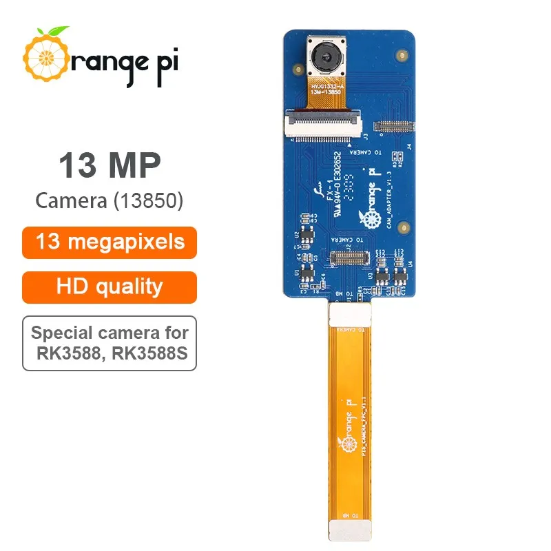 

Orange Pi Rk3588 Chip Development Board Dedicated Camera MIPI Interface 13MP Ov13850 Camera Module for Orange Pi 5 / 5B / 5 Plus