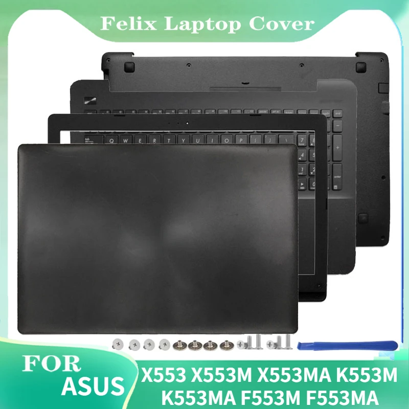 

New LCD Back Cover/Front Bezel/Palmrest/Bottom Case For ASUS X553 X553M X553MA K553M K553MA F553M F553MA A B C D Cover No Touch