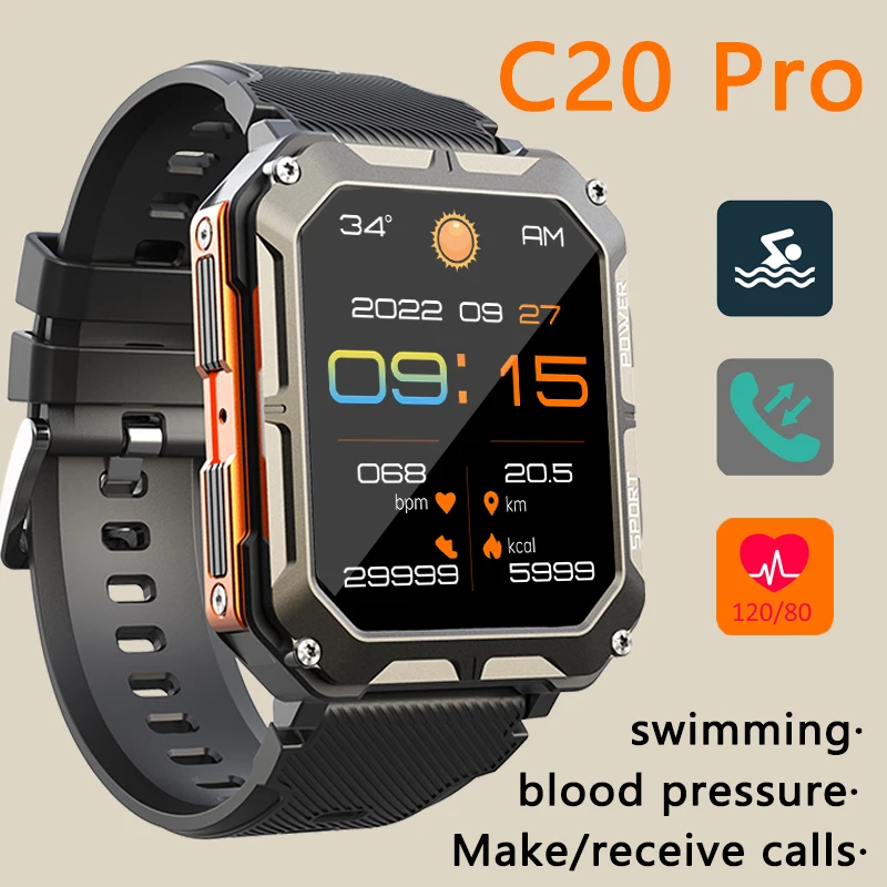 C20 PRO 2023 Newest upgrade Smart Watch Bluetooth call blood pressure detection IP68 waterproof Men swim dive sports Smartwatch
C20 PRO 2023 Newest upgrade Smart Watch Bluetooth call blood pressure detection IP68 waterproof Men swim dive sports Smartwatch