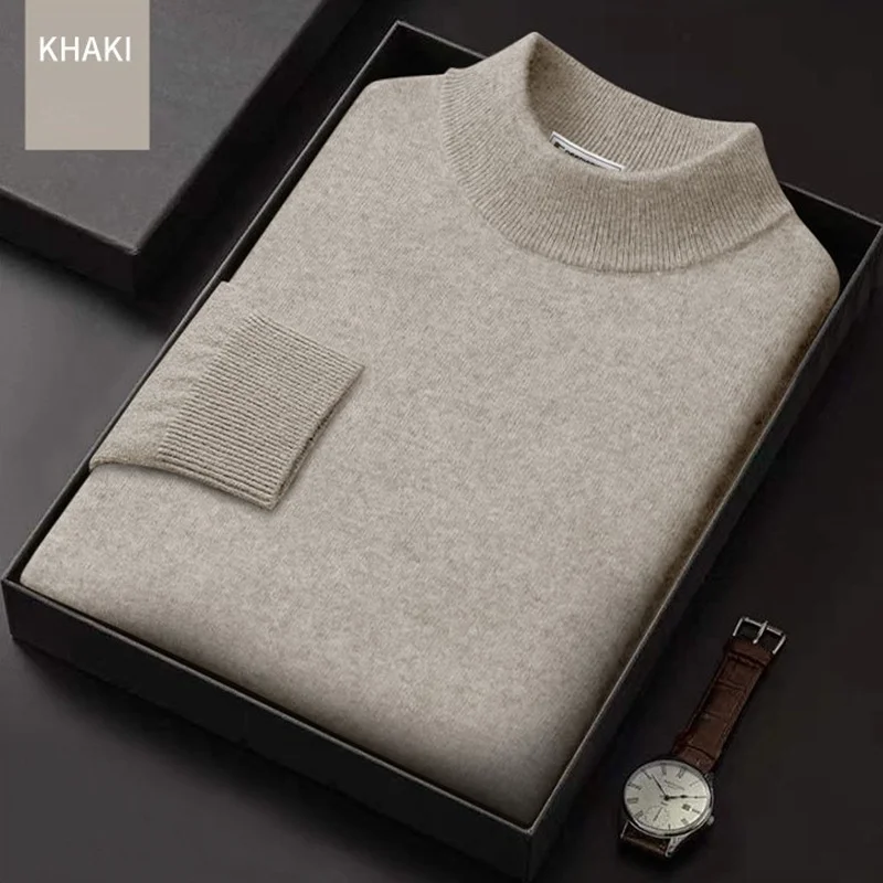 Solid Color 100% Wool Long Sleeve Knitted Sweaters For Men Autumn Winter Fashion Men's Slim Fit Pullover Casual Male Knitted Top
Solid Color 100% Wool Long Sleeve Knitted Sweaters For Men Autumn Winter Fashion Men's Slim Fit Pullover Casual Male Knitted Top
