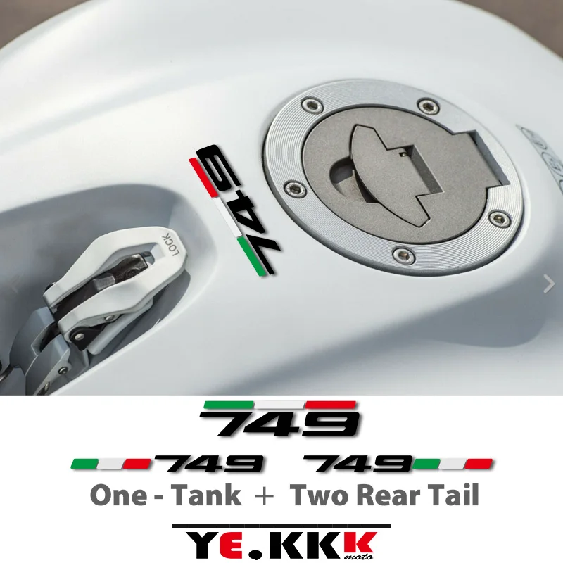 

For Ducati 749 Fuel Tank Cap Fuel Tank Rear Tail Rear Fairing Sticker Decal Cutout Italian Flag Any Number Sticker Decal