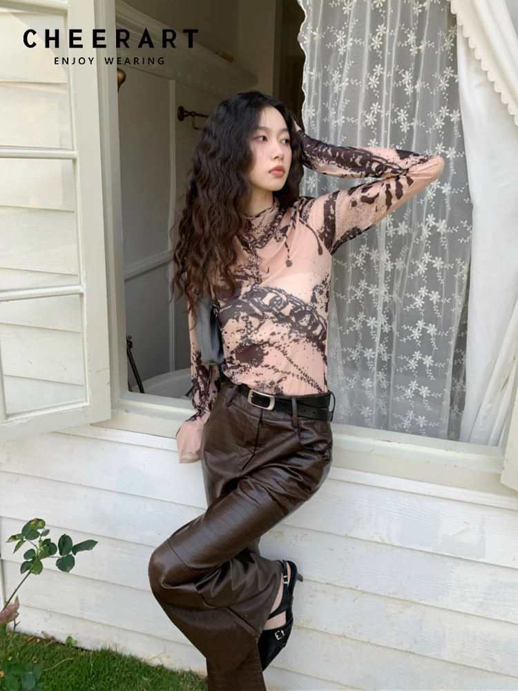 CHEERART Goth прозрачные Футболки с длинным рукавом сетчатый Топ для женщин 2023 водолазка летняя верхняя одежда в готическом стиле
CHEERART Goth прозрачные Футболки с длинным рукавом сетчатый Топ для женщин 2023 водолазка летняя верхняя одежда в готическом стиле