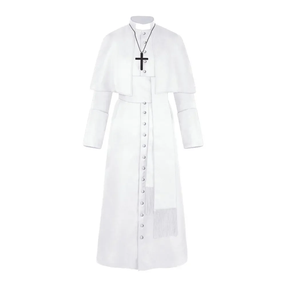 Anime Priest Costume Catholic Church Religious Roman Pope Pastor Father Costumes Mass Missionary Robe Clergy Cassock
Anime Priest Costume Catholic Church Religious Roman Pope Pastor Father Costumes Mass Missionary Robe Clergy Cassock