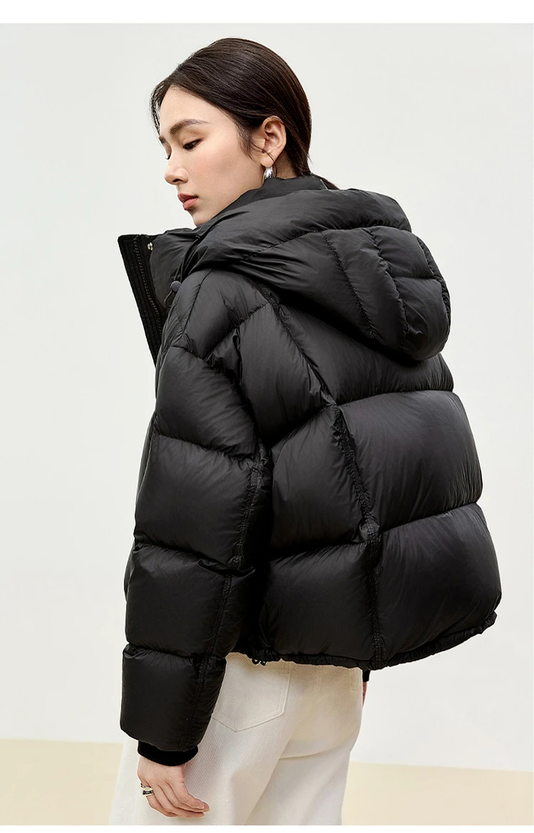 SENTUBILA Hooded Puffer Down Coat for Women 2024 Winter Lightweight Warmth 90% White Duck Down Short Jacket Outerwear W44Y55965 SENTUBILA Hooded Puffer Down Coat for Women 2024 Winter Lightweight Warmth 90% White Duck Down Short Jacket Outerwear W44Y55965