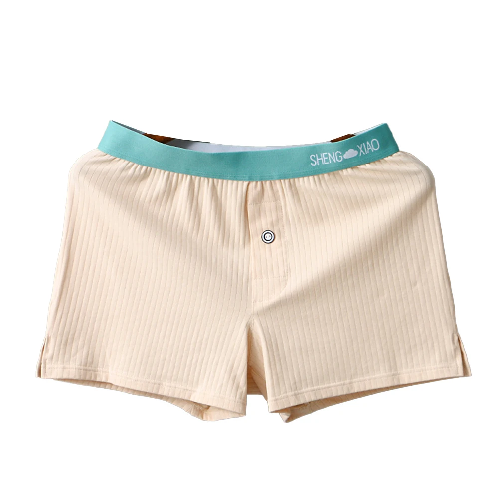 

Men's Cotton Boxers Soft Skin Friendly Shorts Trunks Loose Patchwork Underwear Solid Swim Underpants Summer Breathable Homewear