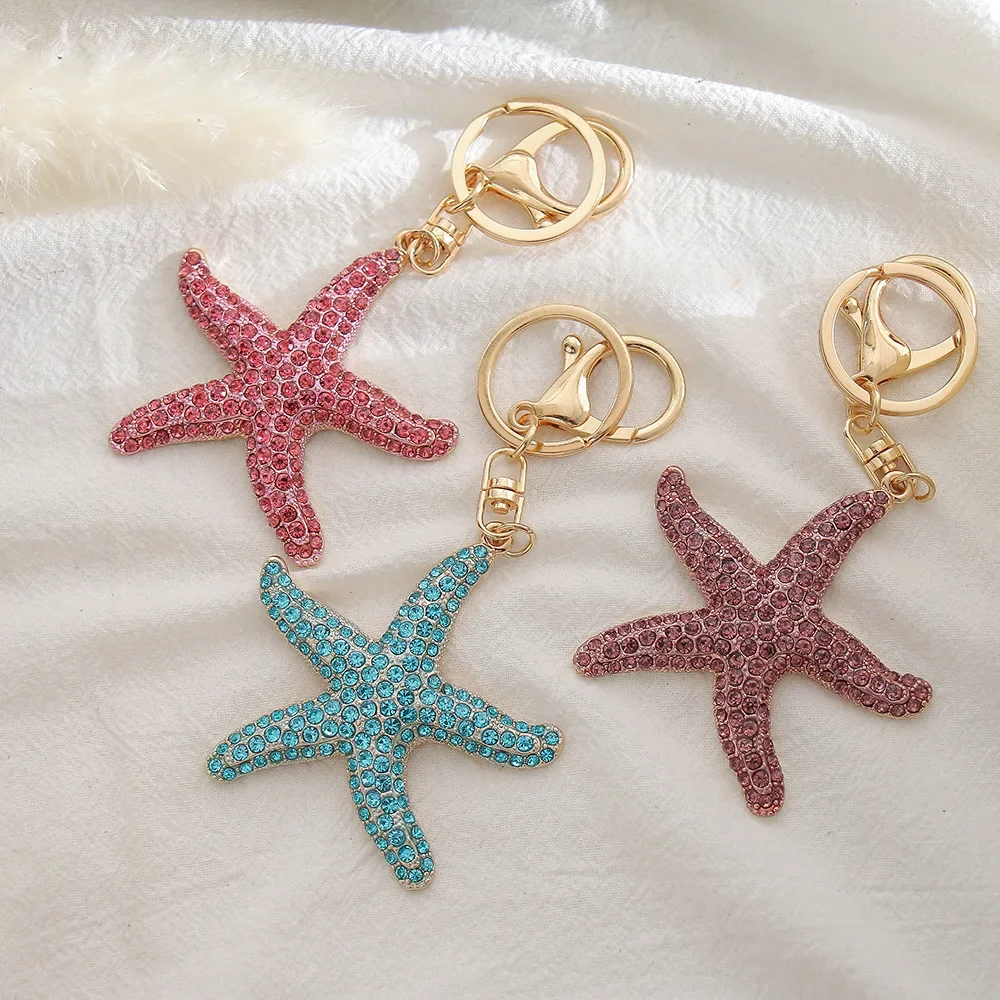 Red Blue Starfish Rhinestone Keychain Creative Cute Car Key Chain Women Bag Accessories Key Ring Marine Organism Metal Pendant
Red Blue Starfish Rhinestone Keychain Creative Cute Car Key Chain Women Bag Accessories Key Ring Marine Organism Metal Pendant