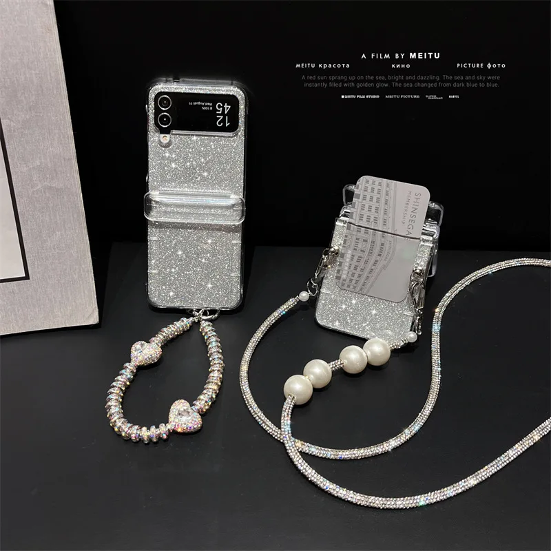 Luxury Shiny Chains Card Holder Phone Case for Samsung Galaxy Z Flip 5 4 3 Protective Back Cover for ZFlip3 ZFlip4 ZFlip5 Shell
Luxury Shiny Chains Card Holder Phone Case for Samsung Galaxy Z Flip 5 4 3 Protective Back Cover for ZFlip3 ZFlip4 ZFlip5 Shell