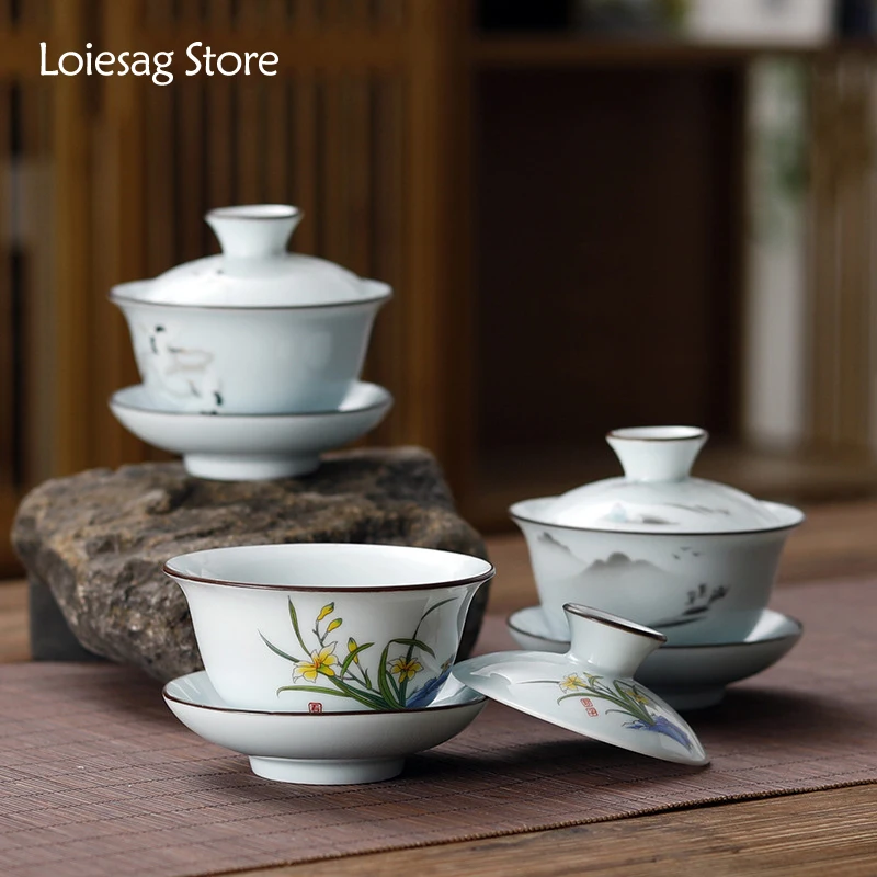 Loiesag 120ml Dehua Ceramic Kung Fu Tea Set Sancai Covered Bowl Home Office Cup Tea Infuser Capacity Gaiwan Tea Bowl Tea Cup
Loiesag 120ml Dehua Ceramic Kung Fu Tea Set Sancai Covered Bowl Home Office Cup Tea Infuser Capacity Gaiwan Tea Bowl Tea Cup