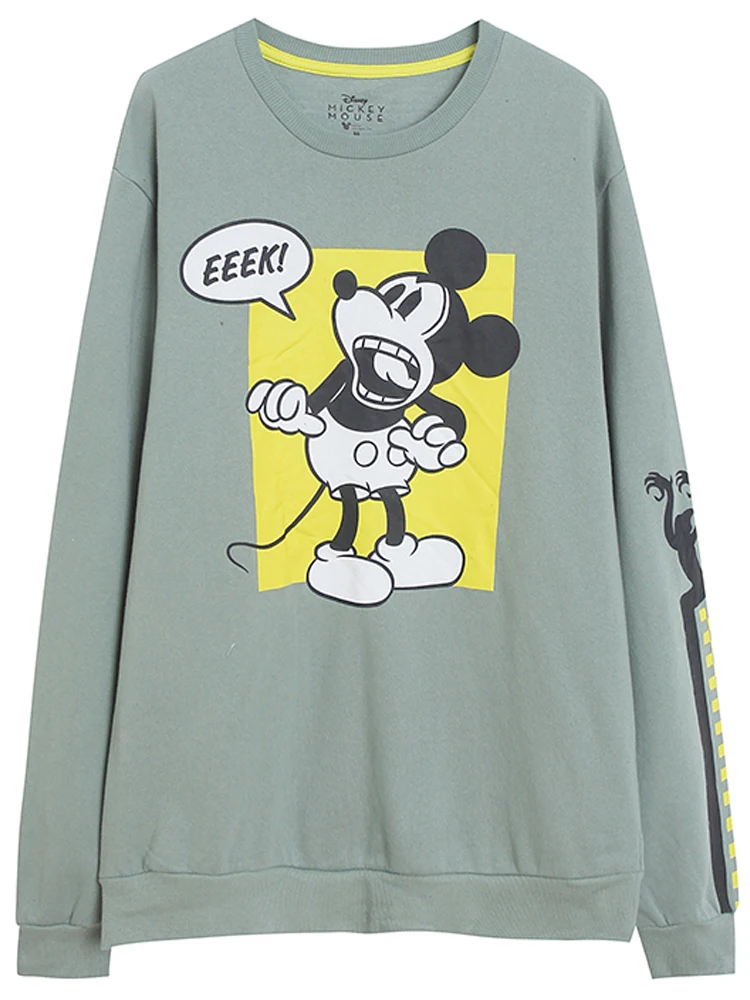 Disney флисовая толстовка модный Микки Маус с буквенным принтом Harajuku женский джемпер с длинным рукавом и круглым вырезом
Disney флисовая толстовка модный Микки Маус с буквенным принтом Harajuku женский джемпер с длинным рукавом и круглым вырезом