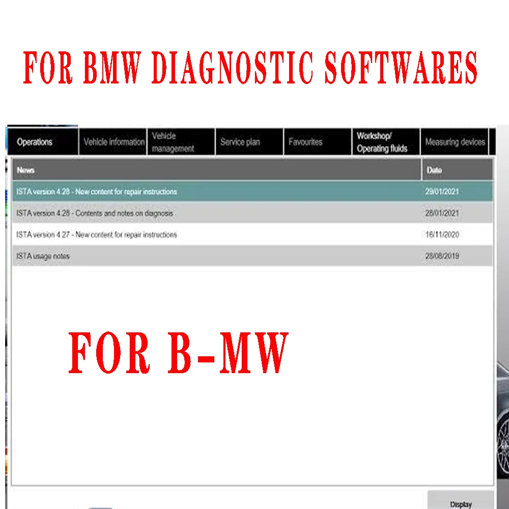 

Diagnostic Software for BMW and Engineering Tools E-WS key synchronisation Immo ID E-ditor v2.42 E36 E38 E39 E46