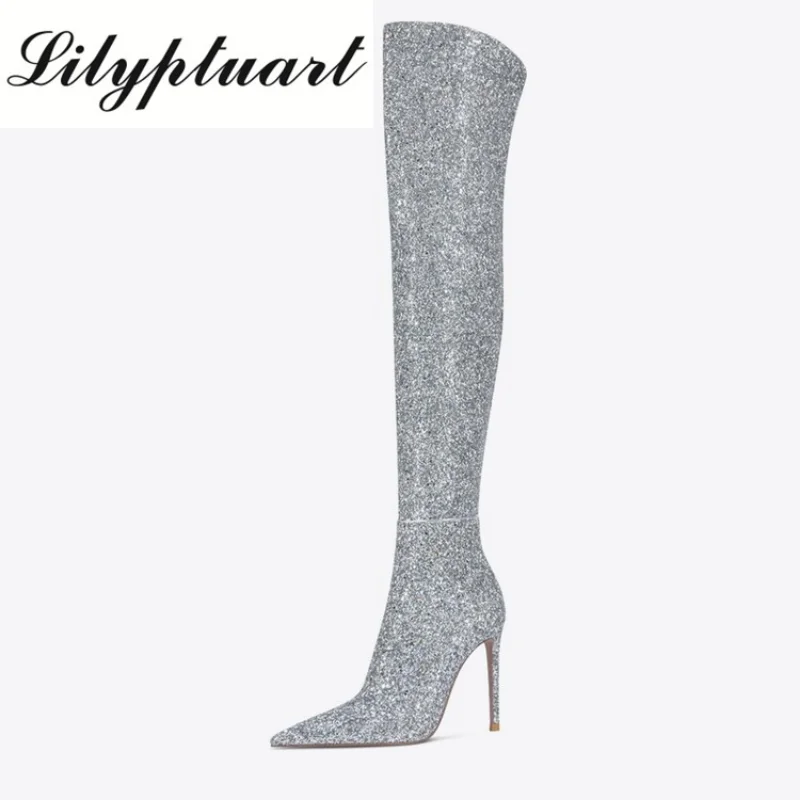 High Quality Women's Shoes 2022 Autumn and Winter New Fashion Glitter Sequins Pointed High Stilette Knee Side Zipper Boots
High Quality Women's Shoes 2022 Autumn and Winter New Fashion Glitter Sequins Pointed High Stilette Knee Side Zipper Boots