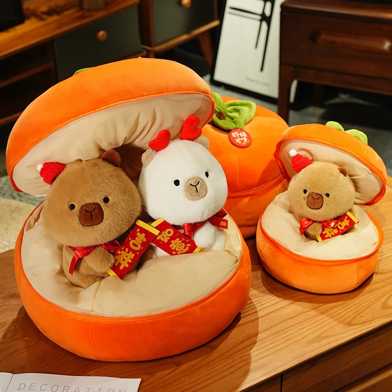 New Year Mascot Creative Fruit Persimmon&Cute Capybara Plush Toy Cartoon Stuffed Animal Soft Anime Doll for Girls Kids Gift Deco
New Year Mascot Creative Fruit Persimmon&Cute Capybara Plush Toy Cartoon Stuffed Animal Soft Anime Doll for Girls Kids Gift Deco