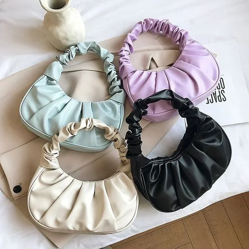 Korean Women Cloud Pleated Shoulder Bag Ladies Solid Color Leisure PU Leather Underarm Fashion Female Small Vintage Handbag
Korean Women Cloud Pleated Shoulder Bag Ladies Solid Color Leisure PU Leather Underarm Fashion Female Small Vintage Handbag