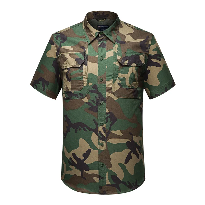 Tactical Camouflage Shirts Mens Summer Quick Dry Breathable Lapel Military Short Sleeve Shirt Male Outdoor Casual Loose Clothes
Tactical Camouflage Shirts Mens Summer Quick Dry Breathable Lapel Military Short Sleeve Shirt Male Outdoor Casual Loose Clothes