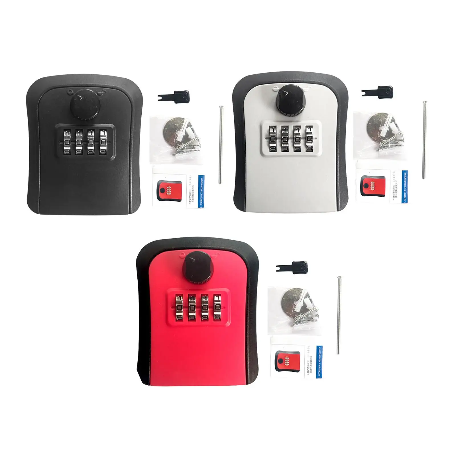 

Key Lock Box Security Lock Box 4 Digit Code Combination Lockbox Spare Key Storage Box for Store House Keys Home Realtors