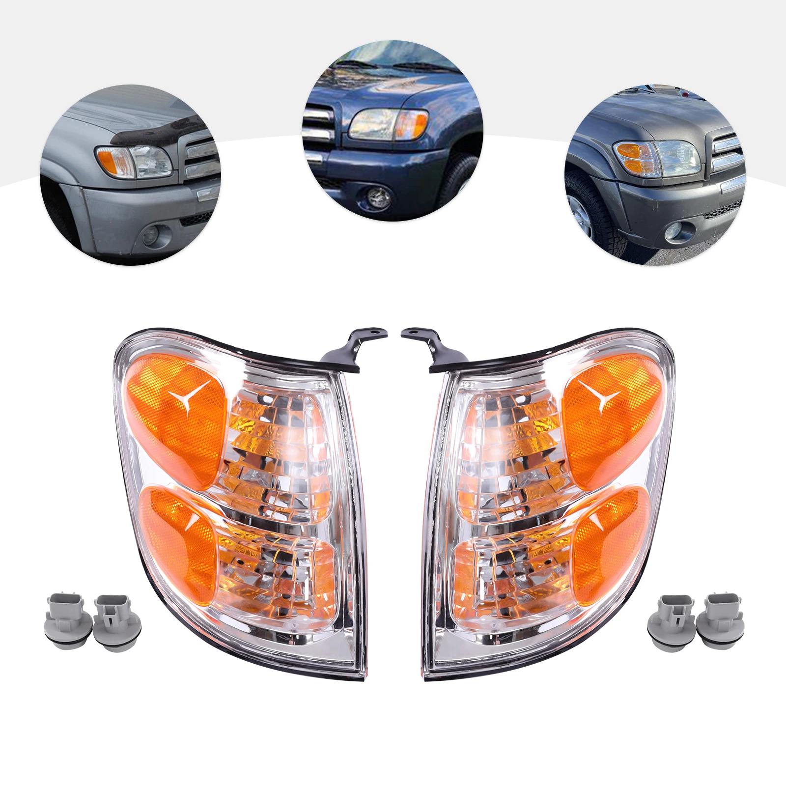 

2pcs Turn Signal Lights Halogen Corner Side Marker Park Lamps Pair Set For Toyota Tundra Sequoia 2001-2004 USA Car Accessory