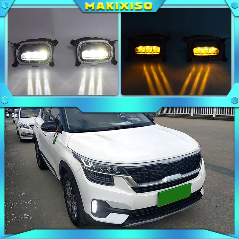 

For Kia Seltos KX3 2020 2021 Turn Yellow Signal Relay 12V Car DRL Lamp LED Daytime Running Light