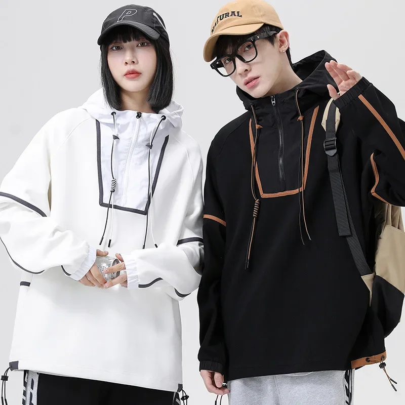 Contrast Hoodies Mens Casual Sweatshirts Hooded Pullovers with Zipper Long Sleeve Shirts Couple Outfit Loose Harajuku Streetwear
Contrast Hoodies Mens Casual Sweatshirts Hooded Pullovers with Zipper Long Sleeve Shirts Couple Outfit Loose Harajuku Streetwear